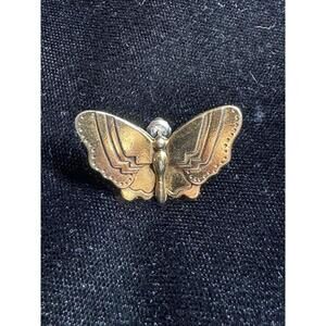 Laurel Burch Modernist Gold Tone BUTTERFLY BROOCH Vintage SIGNED